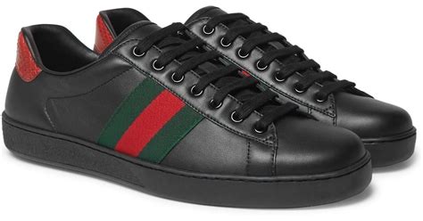 men's black gucci sneakers ace.